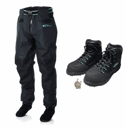 A.Jensen ARID waist waders + A.Jensen Impala wading shoes with spikes
